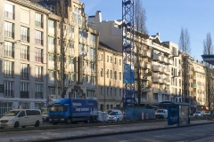 Leopoldstraße einspurig - Baustelle Hotel Mercure